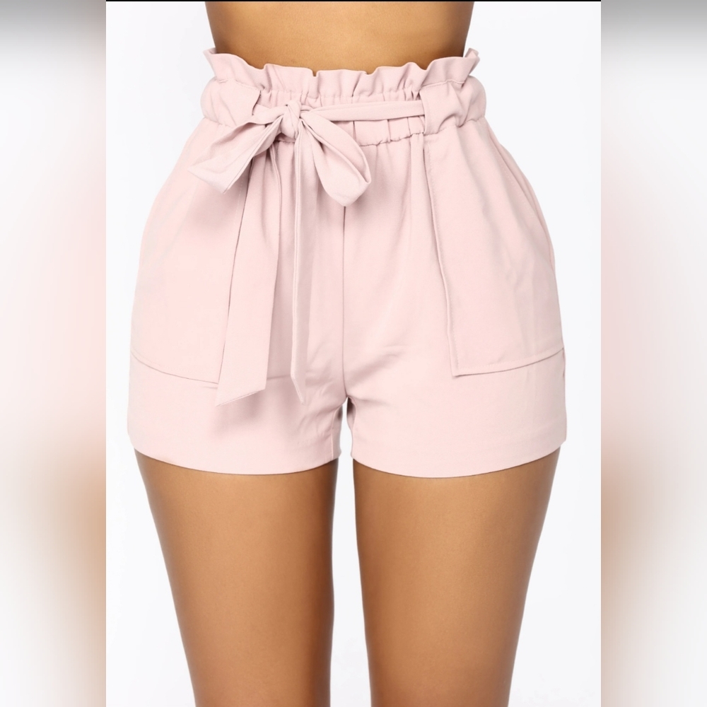 Fashion Nova Paperbag Shorts - Pink